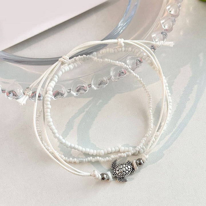 Turtle Beaded Anklet Set- Vintage Design