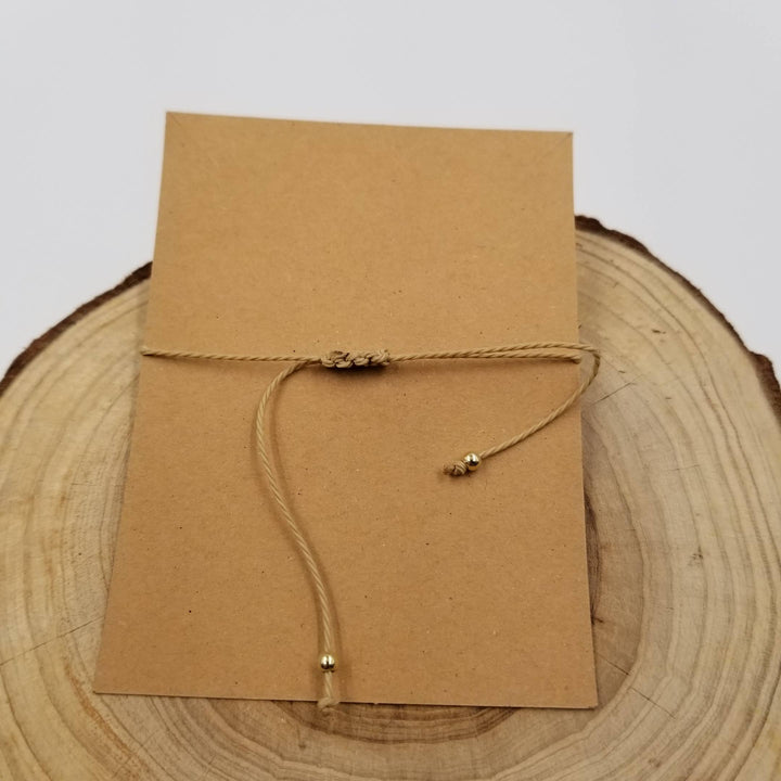 Natural stone handwoven Taurus constellation bracelet with card from Anchored Soul boutique