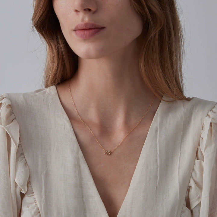 Dainty Angel Number Charm Necklace in gold plated sterling silver for mindful souls