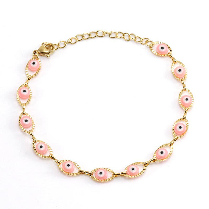 Evil Eye Bracelet 18K gold plated stainless steel boho protection jewelry