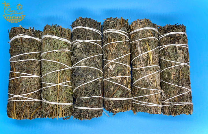 Handcrafted mugwort bundles for smoke cleansing dreamwork and spiritual healing rituals