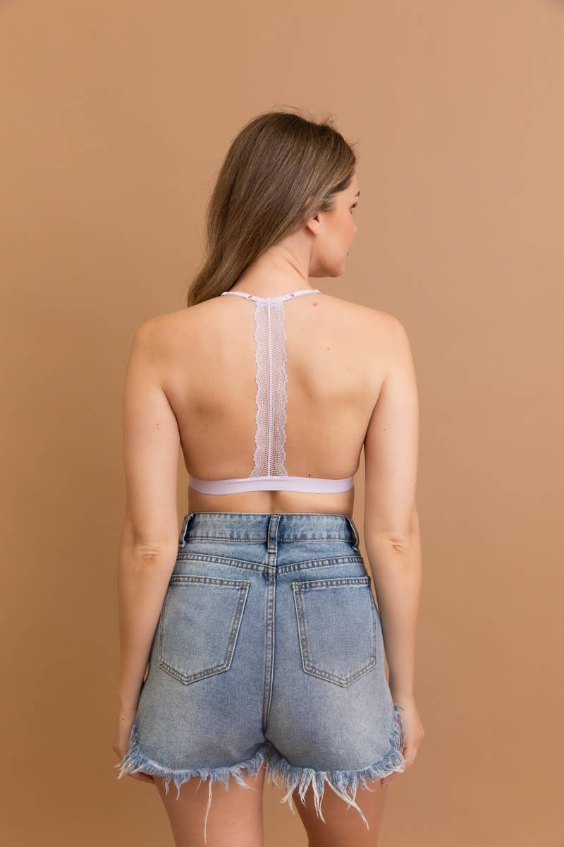 Chic Lace Bralette | Delicate T-Strap Design
