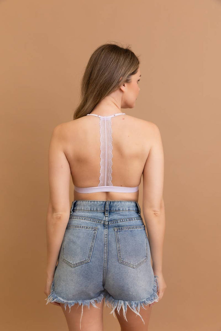 Chic Lace Bralette | Delicate T-Strap Design