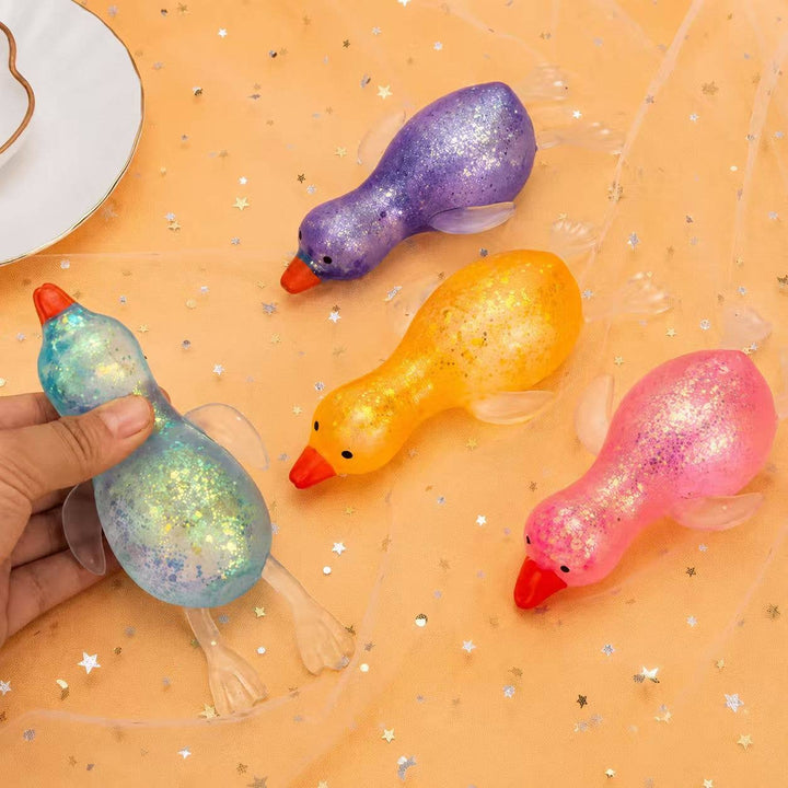 Gold Glitter Goose Squishy Stress Relief Toy