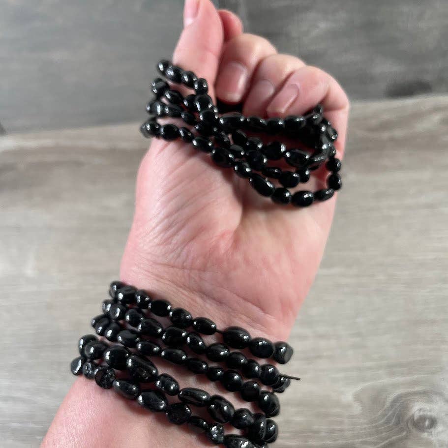 Healing crystal bracelets with nugget gemstones for boho spiritual layering style