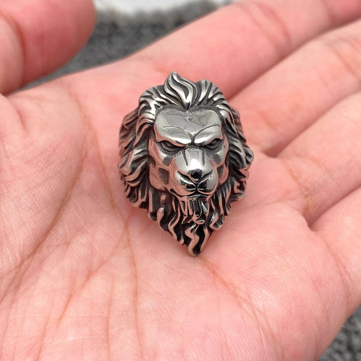 Stainless Steel Lion Head Ring