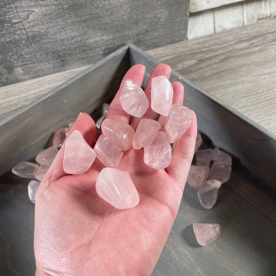 Rose Quartz Tumbled Stones bulk lot for crystal healing and heart chakra work