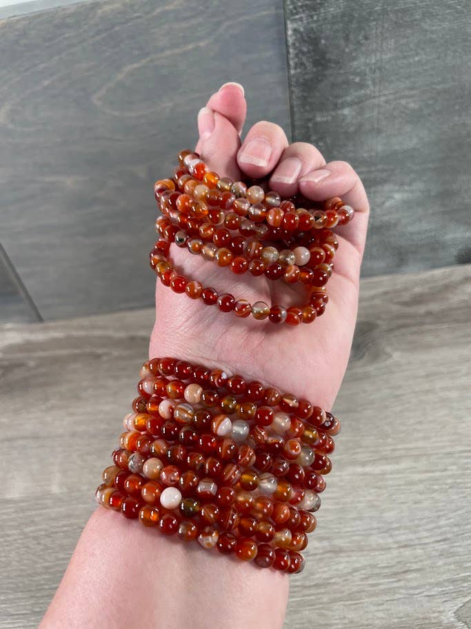 Healing Crystal Bracelets 6mm Round stretch beads for boho coastal spiritual style