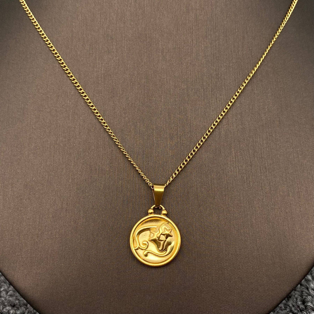 Coin Zodiac 18K Gold Plated SS Necklace