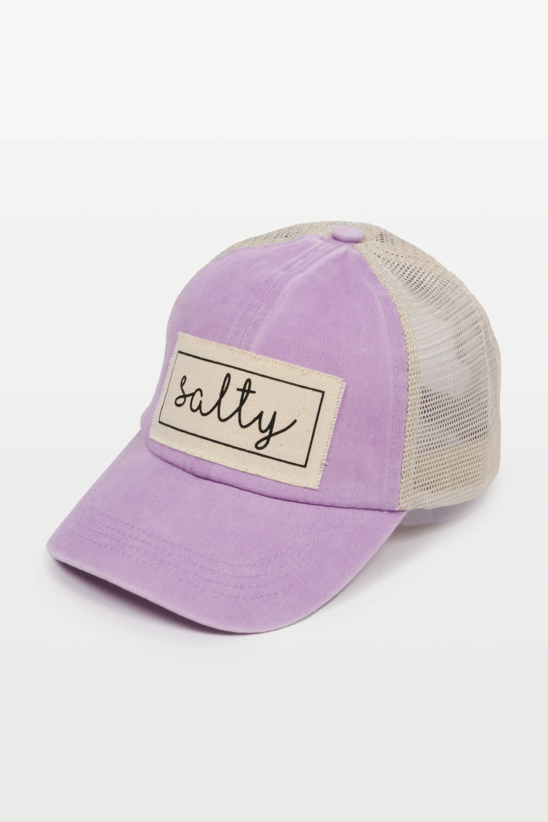 Salty Canvas Patch Mesh Back Baseball Cap for coastal boho beach days