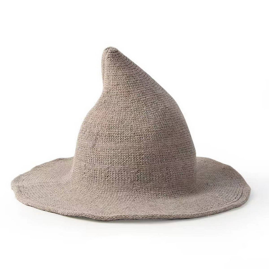 Knitted Wool Witch Hat with boho coastal charm perfect for autumn festivals