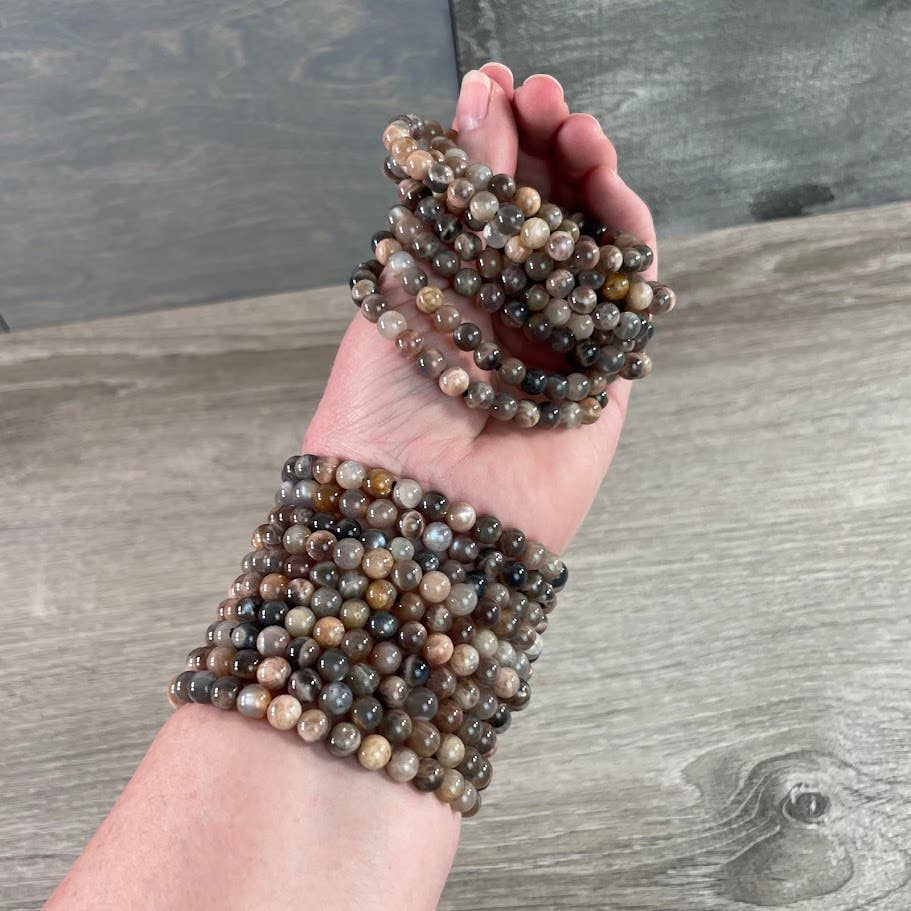 Healing Crystal Bracelets 6mm Round beads stackable boho coastal spiritual gemstone jewelry