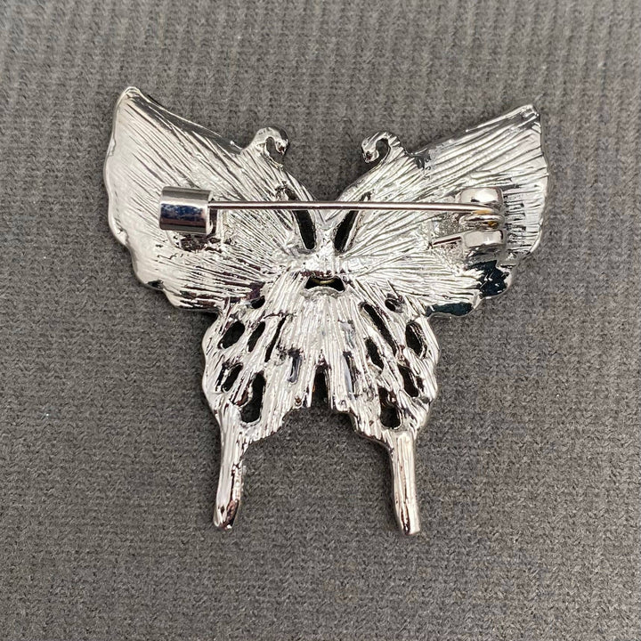 Rhinestones &amp; Abalone Shells Inlaid Butterfly Brooch