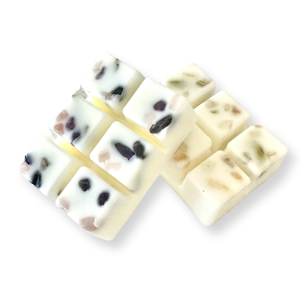 Wax Melts Infused with Real Crystals and White Sage Leaves