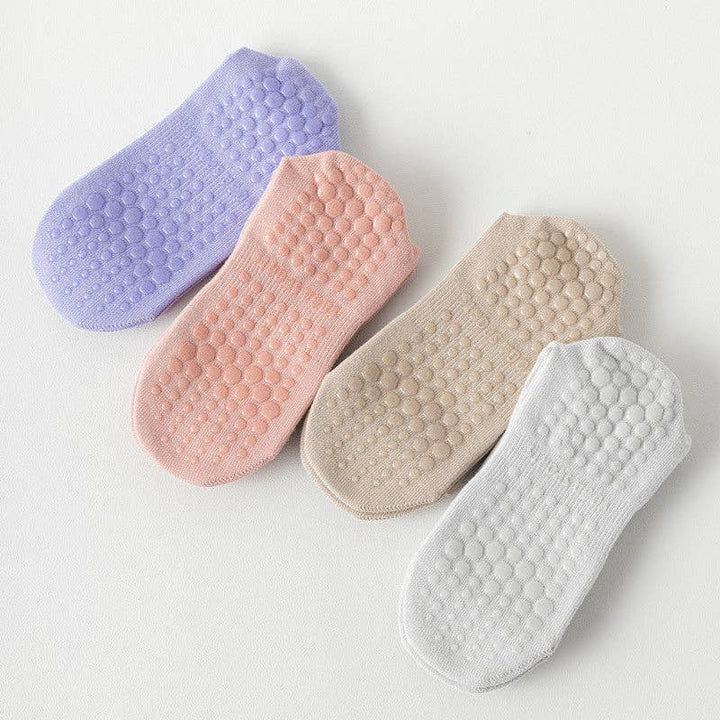 Pink Solid Color Yoga Grip Socks for mindful movement and coastal studio wear