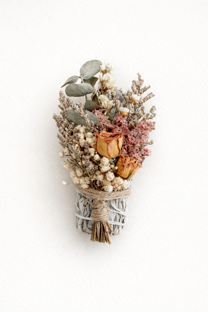 White Sage, Lavender, Eucalyptus &amp; Roses Smudge Stick