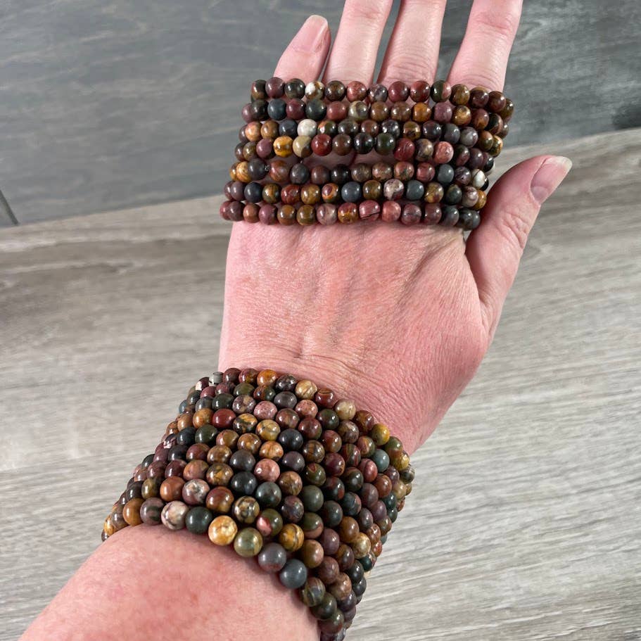 Healing crystal bracelets 6mm round beads for boho coastal spiritual jewelry lovers