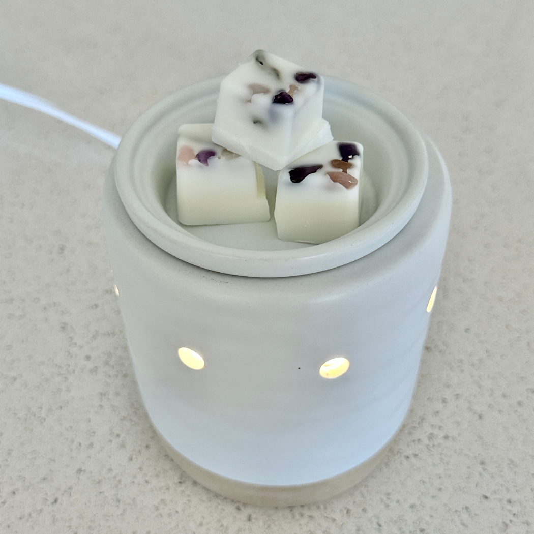 Wax Melts Infused with Real Crystals and White Sage Leaves