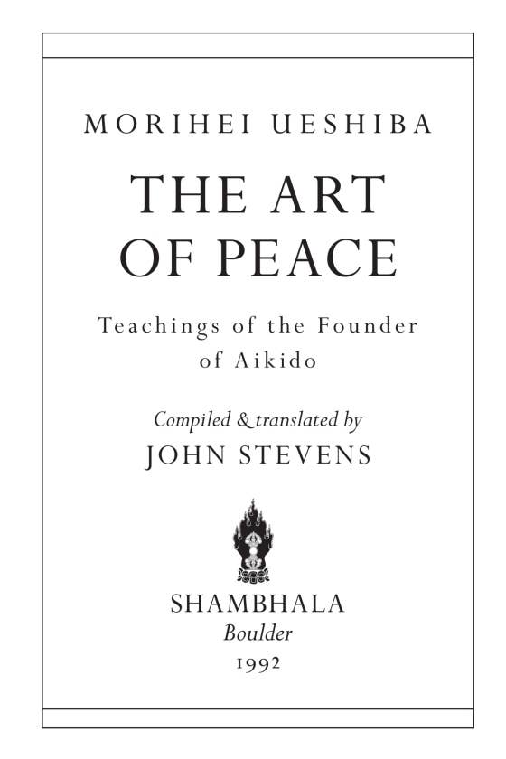 The Art Of Peace Book