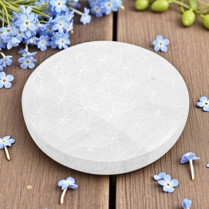 Selenite - Flower of Life Coaster