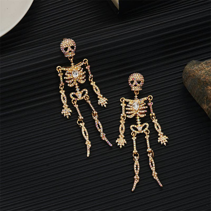 Sparkly Halloween Skeleton Earrings