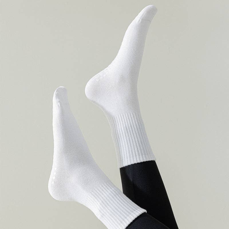 Pink Solid Color Yoga Grip Socks for mindful movement and coastal studio wear