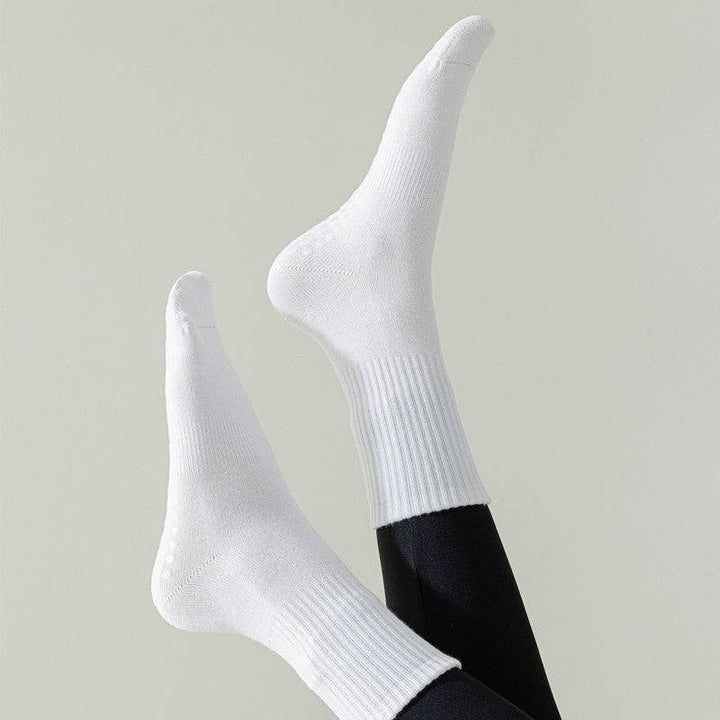 Pink Solid Color Yoga Grip Socks for mindful movement and coastal studio wear