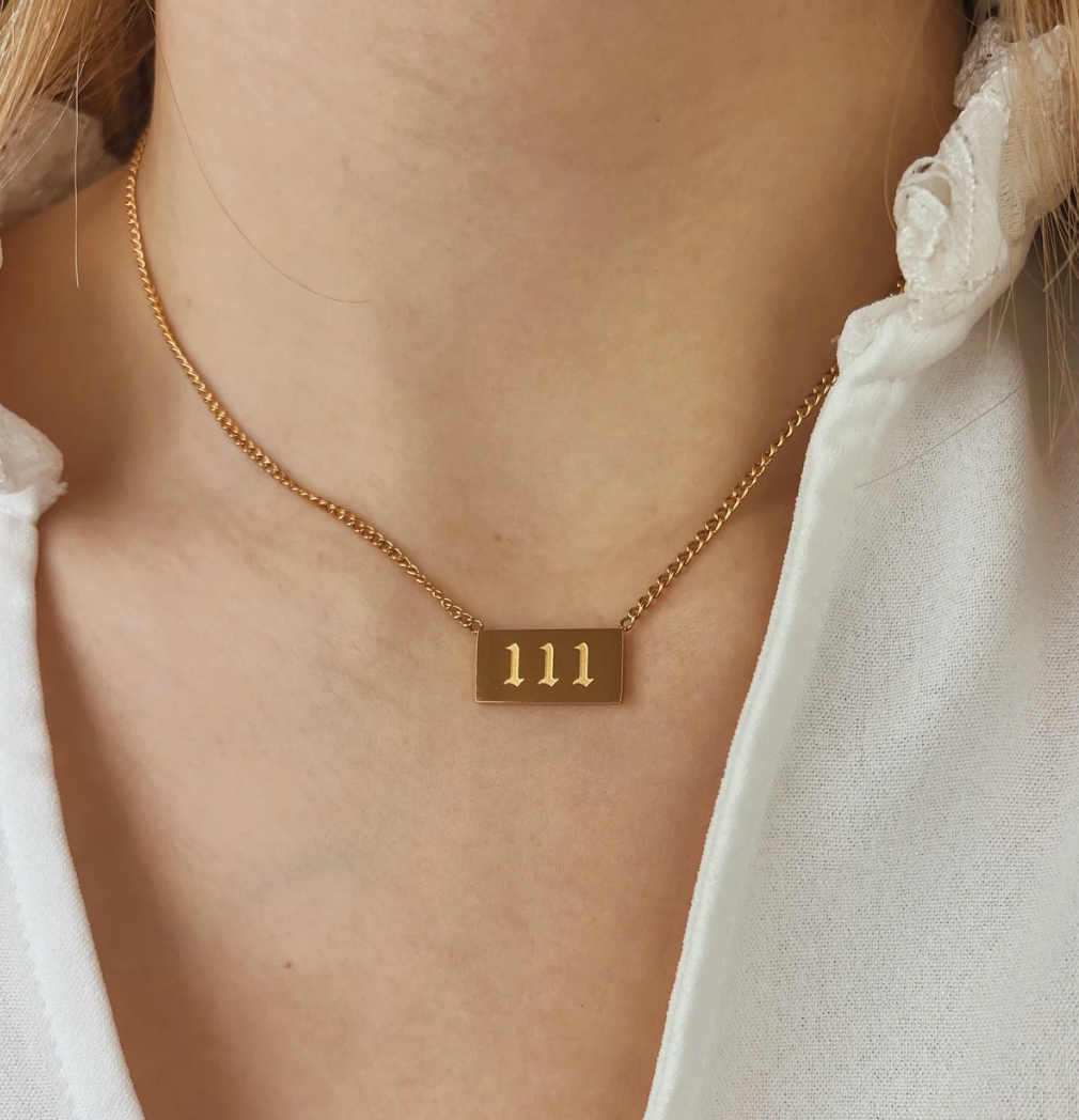 111 Angel Number Necklace | 18" Gold Plated