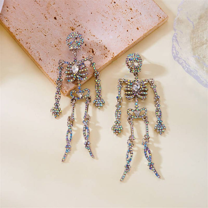 Sparkly Halloween Skeleton Earrings