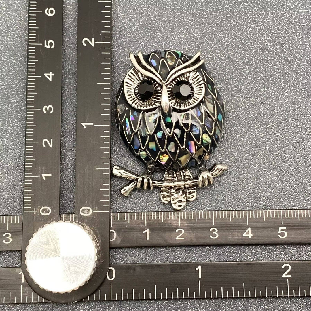 Enamel Owl Brooch