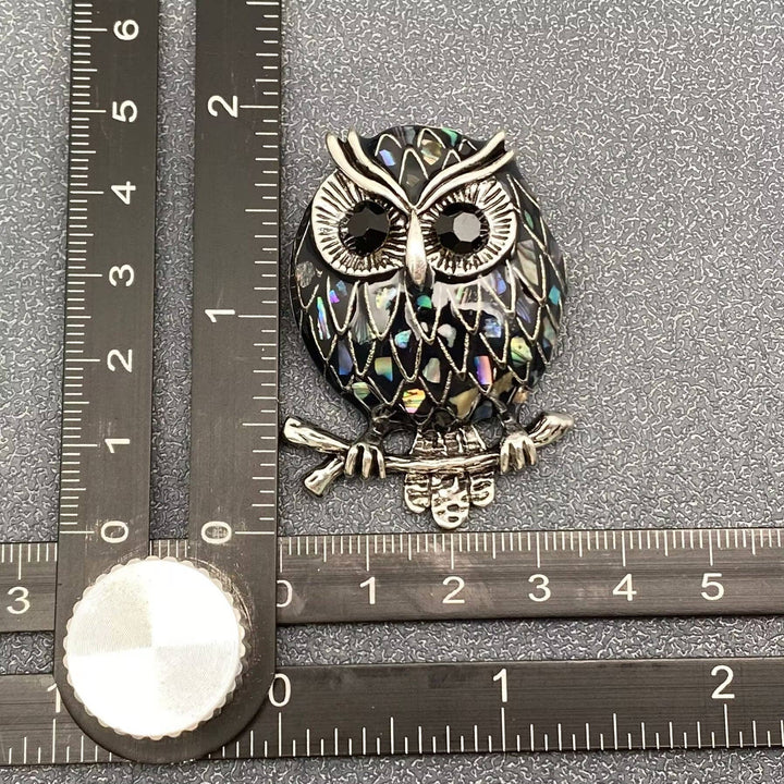 Enamel Owl Brooch