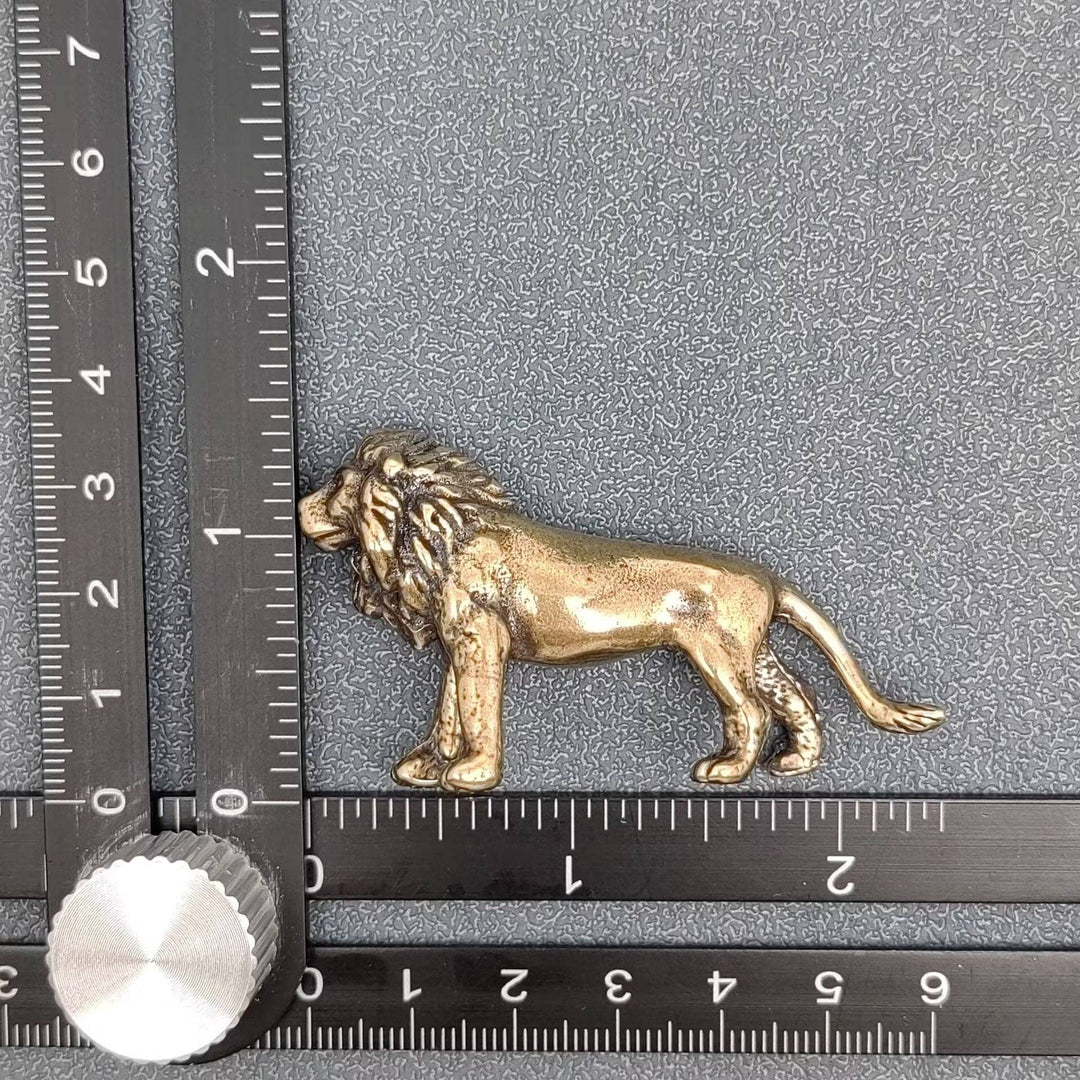 Brass Lion Desktop Ornament radiating courage and grounded boho spiritual energy