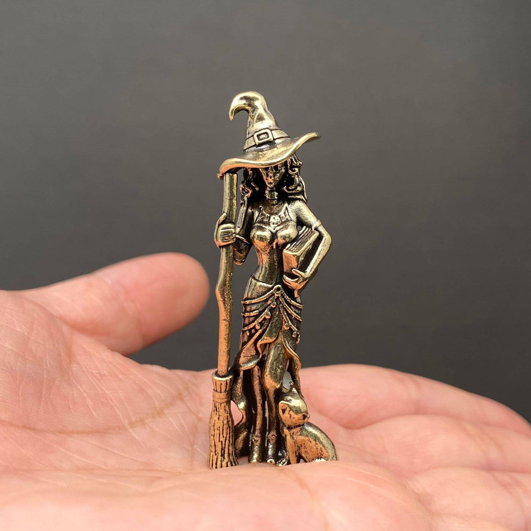Brass Witch Decoration Desktop Ornament Healer for sacred boho altar spaces