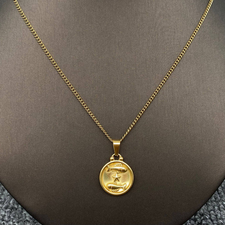 Coin Zodiac 18K Gold Plated SS Necklace