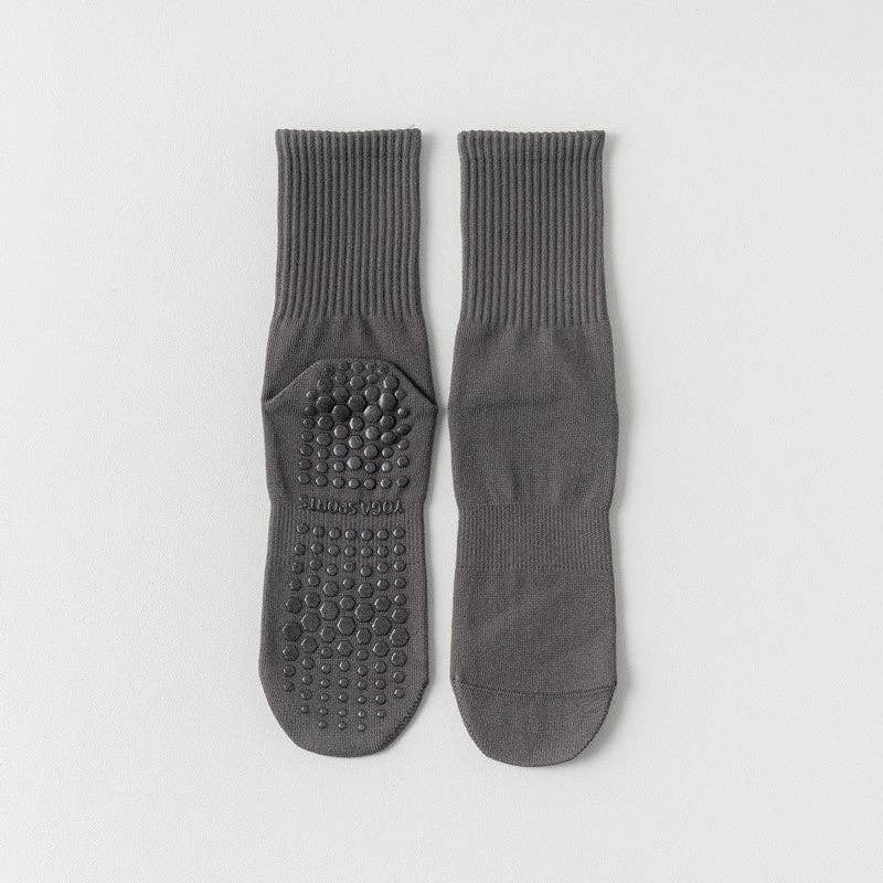 Pink Solid Color Yoga Grip Socks for mindful movement and coastal studio wellness