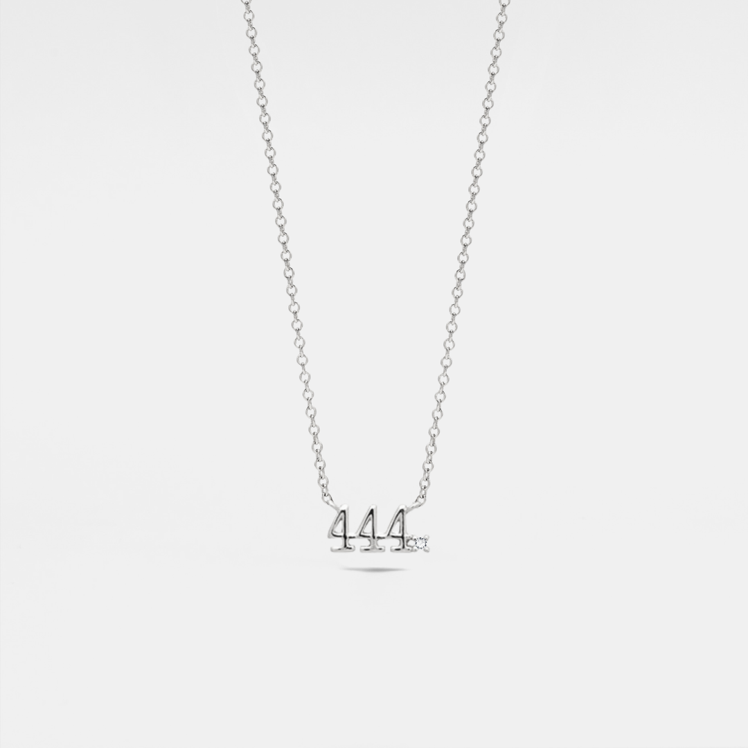 Dainty Angel Number Charm Necklace in gold plated sterling silver from Anchored Soul