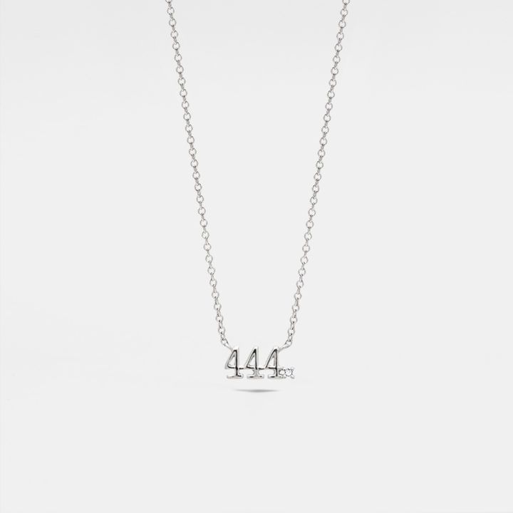 Dainty Angel Number Charm Necklace in gold plated sterling silver from Anchored Soul