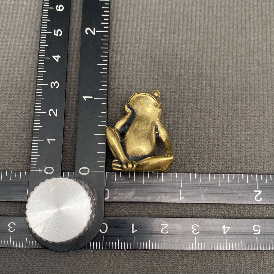 Brass sitting frog desktop ornament symbolizing fertility abundance and boho spiritual decor