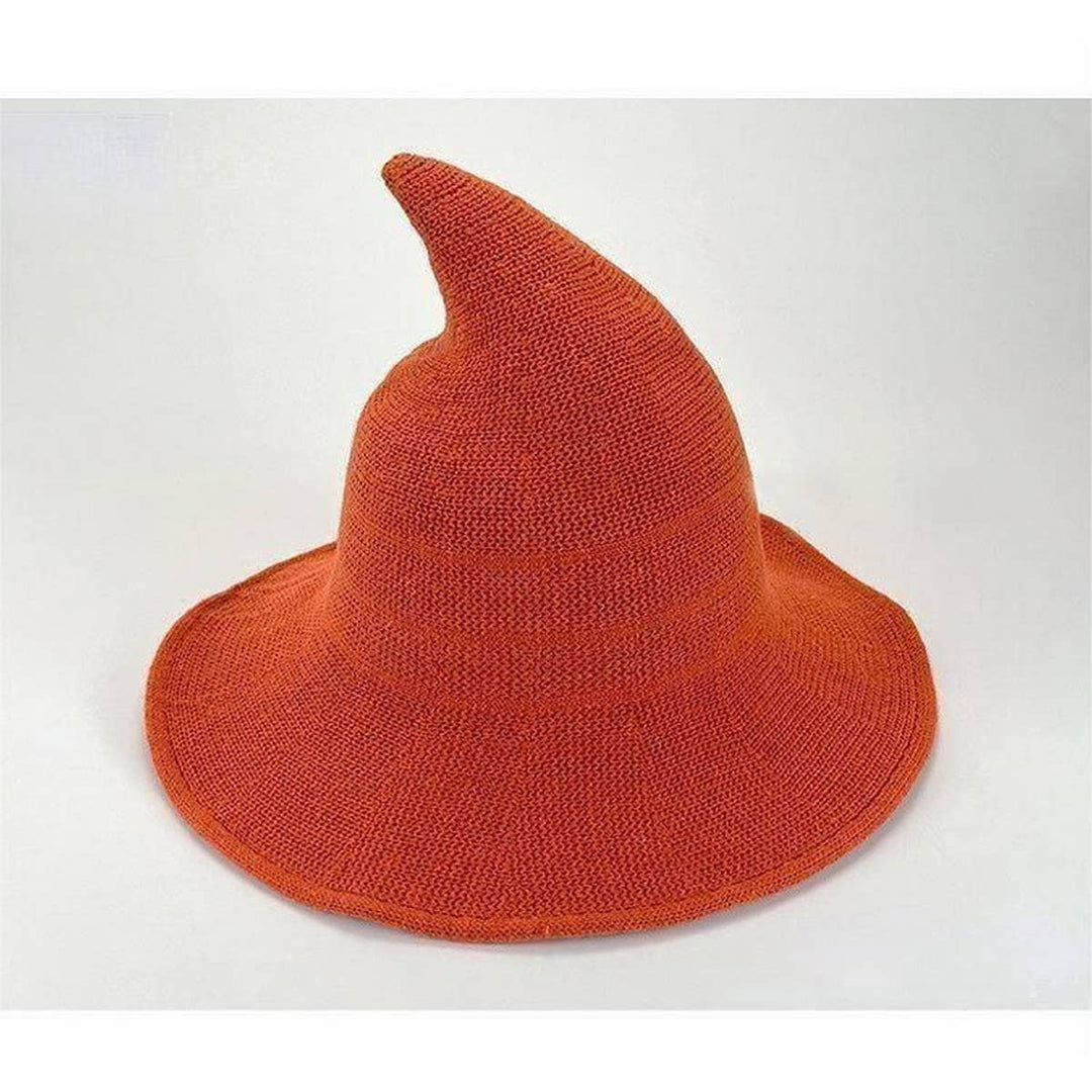 Knitted Wool Witch Hat with boho coastal charm perfect for autumn festivals