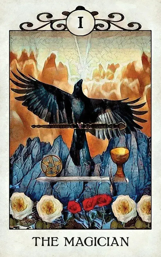 Crow Tarot 78-card deck by Margaux Jones inspired by Rider-Waite symbolism