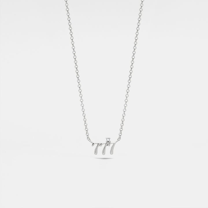 Dainty Angel Number Charm Necklace in gold plated sterling silver with spiritual energy