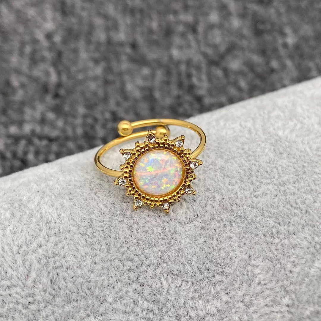 Lucky Opal Ring in 18K gold plated stainless steel boho coastal style