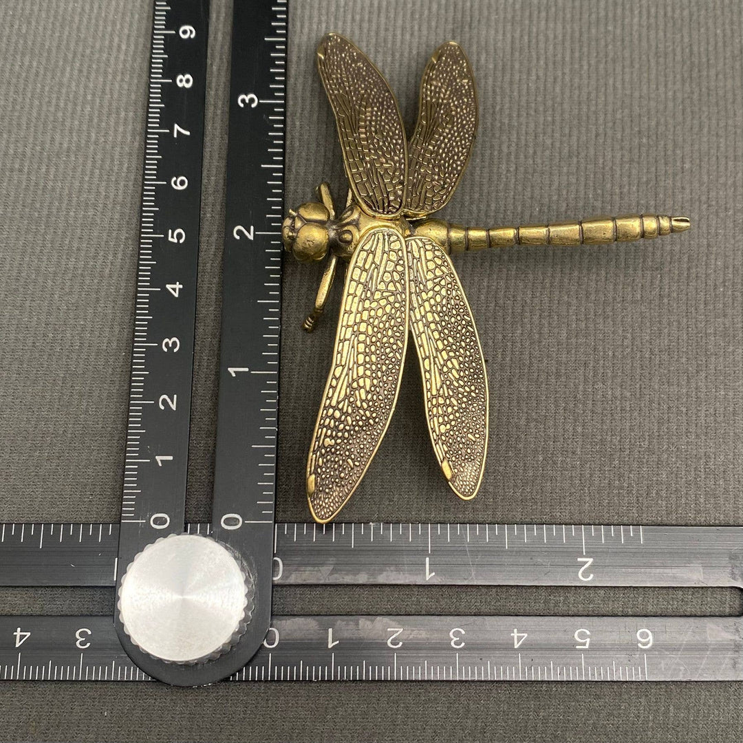 Brass Dragonfly Desktop Ornament for transformation and intentional boho coastal living