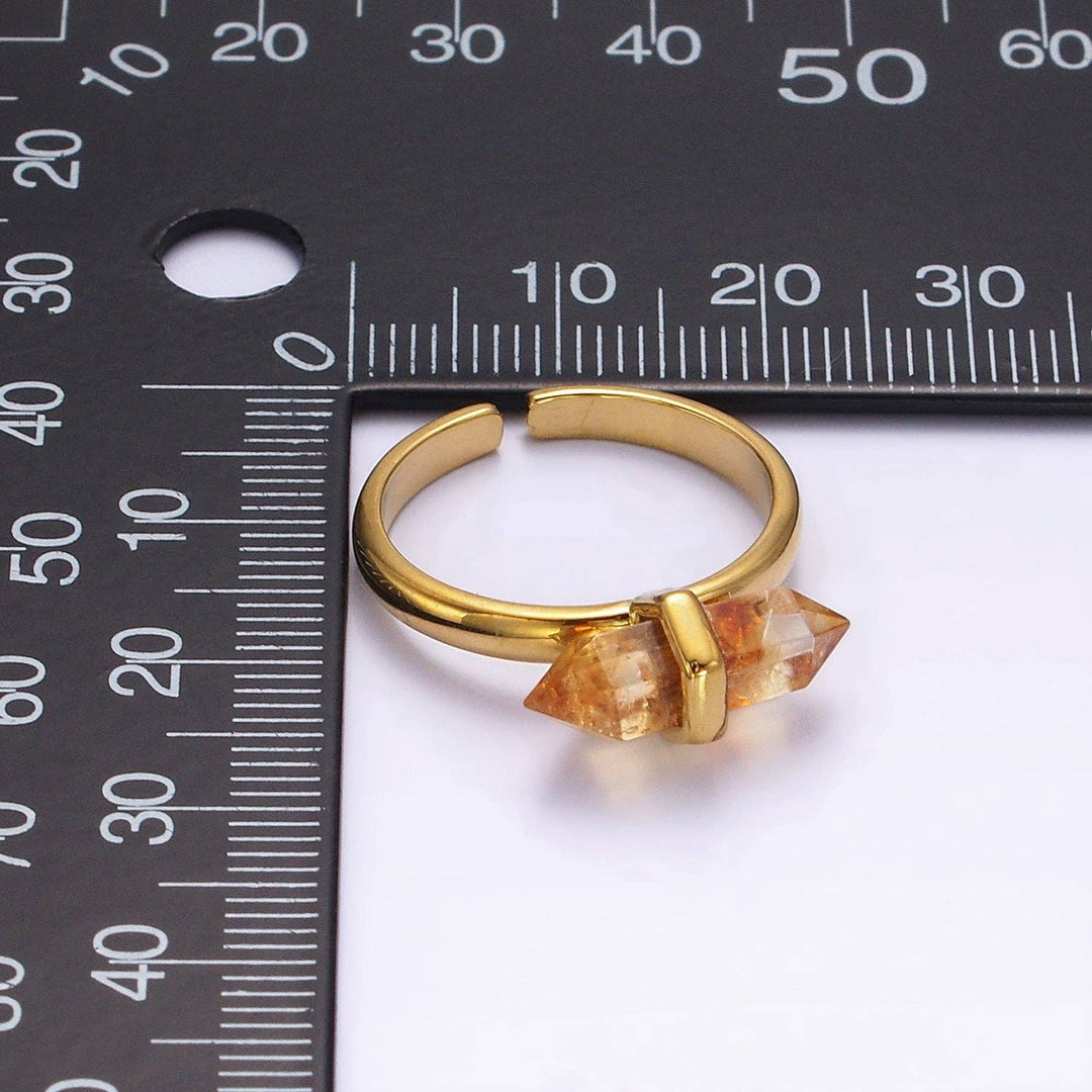 Adjustable Gemstone Wand Ring Gold Filled boho spiritual jewelry for coastal souls