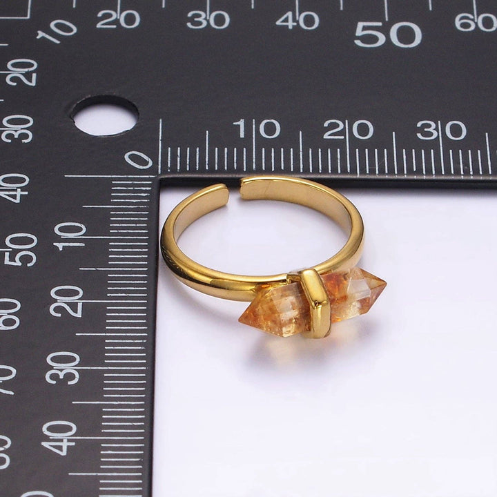Adjustable Gemstone Wand Ring Gold Filled boho spiritual jewelry for coastal souls