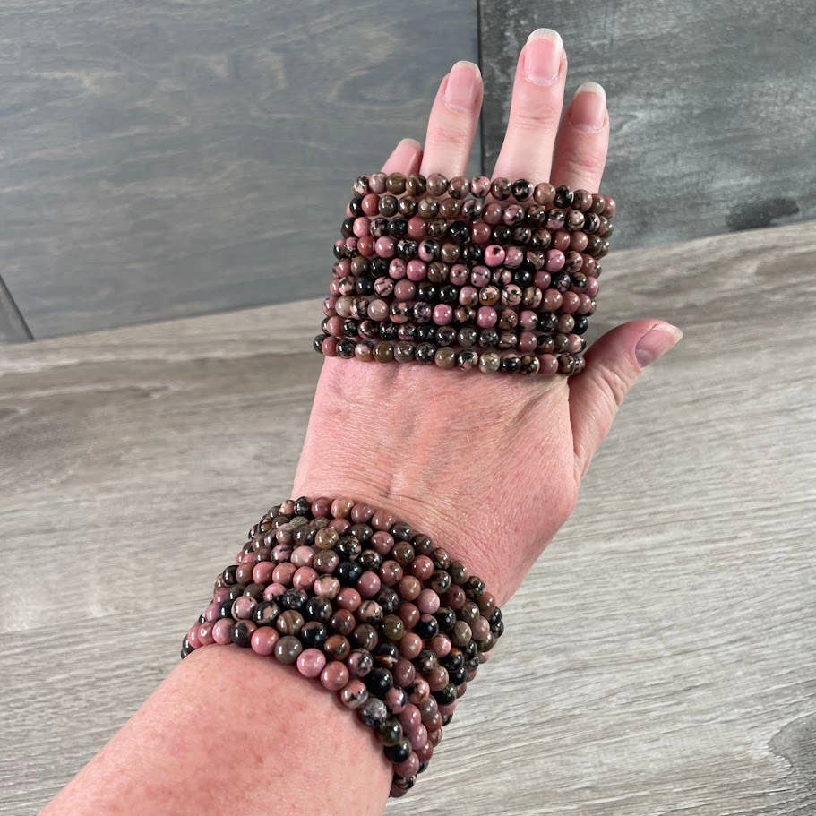 Healing Crystal Bracelets 6mm round beads stacked boho coastal spiritual gemstone jewelry