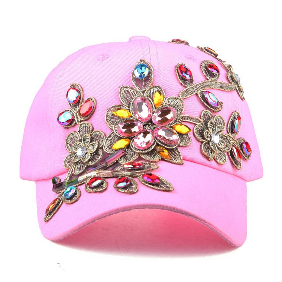 Denim Rhinestone Baseball Cap