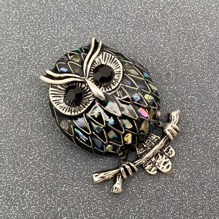 Enamel Owl Brooch