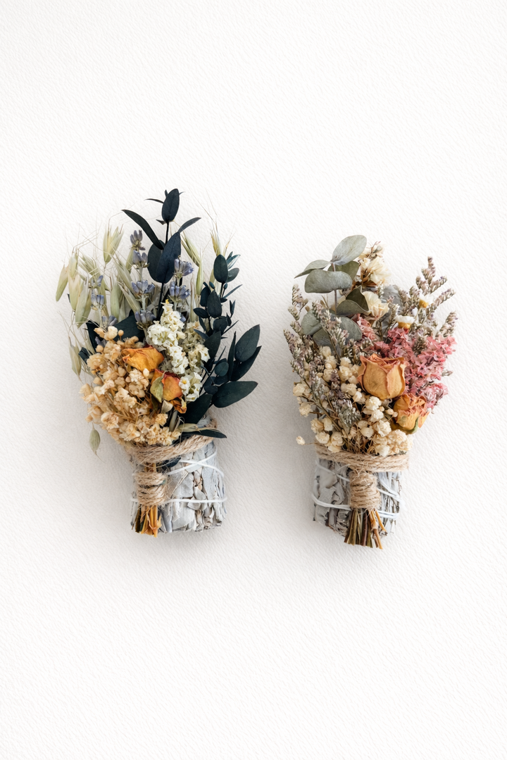 White Sage, Lavender, Eucalyptus &amp; Roses Smudge Stick