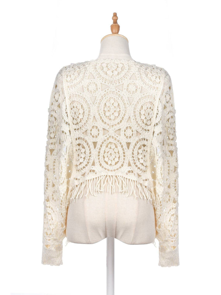 Vintage Hollow Knit Batwing Sweater in open knit boho coastal style